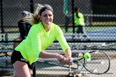 Ivana Babić during the doubles match between North Texas and Old Dominion on March 3, 2017 at Waranch Tennis Complex in Denton, TX.