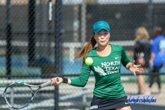 Denton, TX - March 3: Haruka Sasaki during the UNT Mean Green Women’s Tennis dual match against the University of Houston at the Waranch Tennis Complex in Denton, TX. (Photo by Mark Woods/DFWsportsonline)