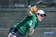 Denton, TX - March 3: Minying Liang during the UNT Mean Green Women’s Tennis dual match against the University of Houston at the Warch Tennis Complex in Denton, TX. (Photo by Mark Woods/DFWsportsonanline)