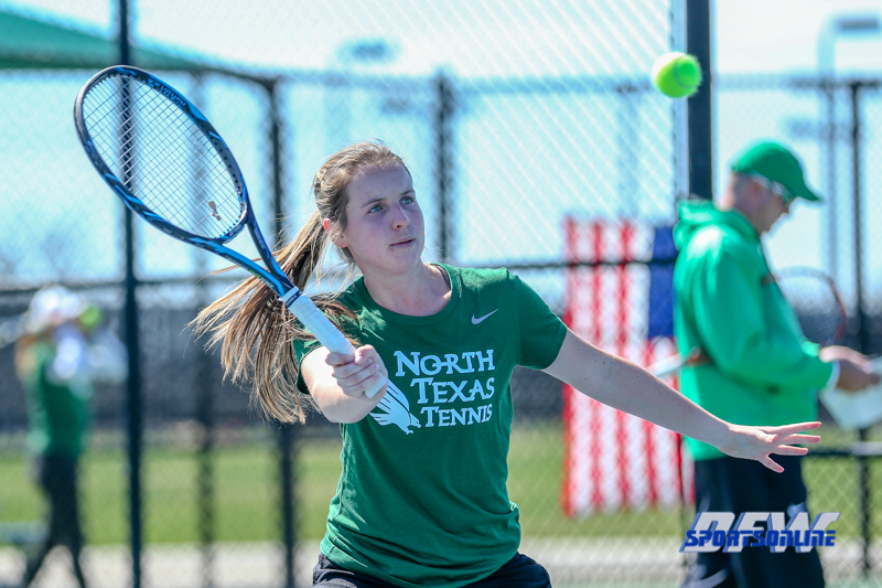 Denton, TX - March 7: Sille Tranberg at the UNT Mean Green Women’s Tennis dual match against the Middle Tennessee State University at the Warch Tennis Complex in Denton, TX. (Photo by Mark Woods/DFWsportsonanline)
