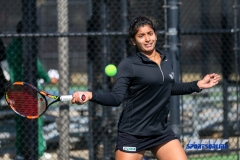 Denton, TX - March 7: Nidhi Surapaneni during the UNT Mean Green Women’s Tennis dual match against the Middle Tennessee State University at the Waranch Tennis Complex in Denton, TX. (Photo by Mark Woods/DFWsportsonline)