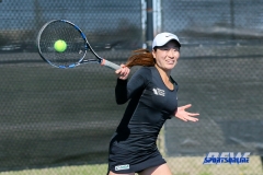 Denton, TX - March 7: Haruka Sasaki during the UNT Mean Green Women’s Tennis dual match against the Middle Tennessee State University at the Waranch Tennis Complex in Denton, TX. (Photo by Mark Woods/DFWsportsonline)