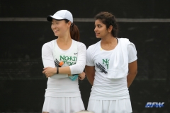 RANCHO MIRAGE, CA - MARCH 10: Haruka Sasaki and Nidhi Surapaneni during the North Texas tennis match vs Wichita State on March 10, 2018, at the Sunrise Country Club in Rancho Mirage, CA. (Photo by George Walker/DFWsportsonline)