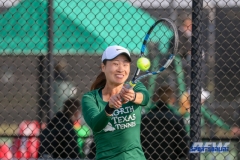 Denton, TX - March 15: Haruka Sasaki during the UNT Mean Green Women’s Tennis dual match against Georgia State University at the Waranch Tennis Complex in Denton, TX. (Photo by Mark Woods/DFWsportsonline)
