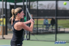 Denton, TX - March 17: Ivana Babić during the UNT Mean Green Women’s Tennis dual match against Troy University at the Waranch Tennis Complex in Denton, TX. (Photo by Mark Woods/DFWsportsonline)