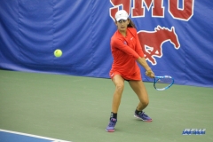 DALLAS, TX - APRIL 12: Tiffany Hollebeck during the SMU women's tennis match vs North Texas on April 12, 2018, at the SMU Tennis Complex, Turpin Stadium & Brookshire Family Pavilion in Dallas, TX. (Photo by George Walker/DFWsportsonline)