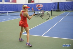 DALLAS, TX - APRIL 12: Nicole Petchey during the SMU women's tennis match vs North Texas on April 12, 2018, at the SMU Tennis Complex, Turpin Stadium & Brookshire Family Pavilion in Dallas, TX. (Photo by George Walker/DFWsportsonline)