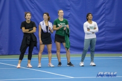 DALLAS, TX - APRIL 16: Cheering for their teammates during the North Texas women's tennis match vs SMU on April 12, 2018, at the SMU Tennis Complex, Turpin Stadium & Brookshire Family Pavilion in Dallas, TX. (Photo by Mark Woods/DFWsportsonline)
