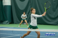 Plano, TX - April 14: Tamuna Kutubidze prepares to volley during the North Texas Women’s Tennis dual match against the University of Arlington at the Lifetime Plano Tennis facility in Plano, TX. (Photo by Mark Woods/DFWsportsonline)