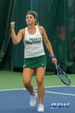 Plano, TX - April 14: Alexandra Héczey reacts after a point during the North Texas Women’s Tennis dual match against the University of Arlington at the Lifetime Plano Tennis facility in Plano, TX. (Photo by Mark Woods/DFWsportsonline)