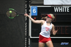 DALLAS, TX - APRIL 18: Nicole Petchey during the SMU women's tennis match vs Temple on April 18, 2018, at the SMU Tennis Complex, Turpin Stadium & Brookshire Family Pavilion in Dallas, TX. (Photo by George Walker/DFWsportsonline)