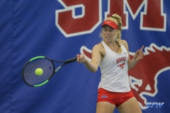 DALLAS, TX - APRIL 21: Nicole Petchey during the SMU women's tennis match vs Tulsa on April 21, 2018, at the SMU Tennis Complex, Turpin Stadium & Brookshire Family Pavilion in Dallas, TX. (Photo by George Walker/DFWsportsonline)