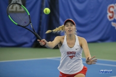 DALLAS, TX - APRIL 21: Nicole Petchey during the SMU women's tennis match vs Tulsa on April 21, 2018, at the SMU Tennis Complex, Turpin Stadium & Brookshire Family Pavilion in Dallas, TX. (Photo by George Walker/DFWsportsonline)