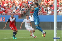JULY 4, 2018: FC Dallas goalkeeper Jesse Gonzalez (1) makes a save during the MLS game between FC Dallas and Atlanta United on July 4, 2018, at Toyota Stadium in Frisco, TX. (Photo by George Walker/DFWsportsonline)