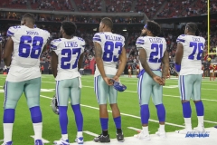 HOUSTON, TX - AUGUST 30: Dallas Cowboys players stand for the National Anthem during the preseason game between the Houston Texans and Dallas Cowboys on August 30, 2018, at NRG Stadium in Houston, TX. (Photo by George Walker/DFWsportsonline)
