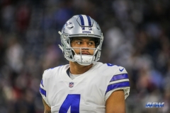 HOUSTON, TX - AUGUST 30: Dallas Cowboys quarterback Dak Prescott (4) warms up prior to the preseason game between the Houston Texans and Dallas Cowboys on August 30, 2018, at NRG Stadium in Houston, TX. (Photo by George Walker/DFWsportsonline)