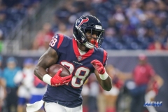 HOUSTON, TX - AUGUST 30: Houston Texans running back Alfred Blue (28) rushes during the preseason game between the Houston Texans and Dallas Cowboys on August 30, 2018, at NRG Stadium in Houston, TX. (Photo by George Walker/DFWsportsonline)