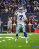 HOUSTON, TX - AUGUST 30: Dallas Cowboys quarterback Cooper Rush (7) passes during the preseason game between the Houston Texans and Dallas Cowboys on August 30, 2018, at NRG Stadium in Houston, TX. (Photo by George Walker/DFWsportsonline)