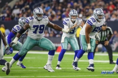 HOUSTON, TX - AUGUST 30: Dallas Cowboys offensive tackle Chaz Green (79) pass blocks during the preseason game between the Houston Texans and Dallas Cowboys on August 30, 2018, at NRG Stadium in Houston, TX. (Photo by George Walker/DFWsportsonline)