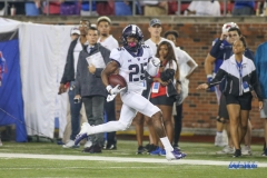 DALLAS, TX - SEPTEMBER 07: TCU Horned Frogs wide receiver KaVontae Turpin (25) returns a punt for a touchdown during the game between TCU and SMU on September 7, 2018 at Gerald J. Ford Stadium in Dallas, TX. (Photo by George Walker/DFWsportsonline)