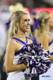 DALLAS, TX - SEPTEMBER 07: TCU Horned Frogs cheerleader performs during the game between TCU and SMU on September 7, 2018 at Gerald J. Ford Stadium in Dallas, TX. (Photo by George Walker/DFWsportsonline)