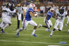 DALLAS, TX - SEPTEMBER 07: Southern Methodist Mustangs running back Xavier Jones (5) runs during the game between TCU and SMU on September 7, 2018 at Gerald J. Ford Stadium in Dallas, TX. (Photo by George Walker/Icon Sportswire)