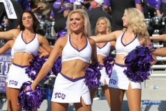 DALLAS, TX - SEPTEMBER 16: TCU Show Girls during the game between the SMU Mustangs and TCU Horned Frogs on September 16, 2017, at Amon G. Carter Stadium in Fort Worth, Texas. (Photo by George Walker/DFWsportsonline)
