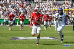 DALLAS, TX - SEPTEMBER 16: Southern Methodist Mustangs wide receiver Trey Quinn (18) runs to the end zone during the game between the SMU Mustangs and TCU Horned Frogs on September 16, 2017, at Amon G. Carter Stadium in Fort Worth, Texas.  (Photo by George Walker/DFWsportsonline)