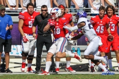DALLAS, TX - SEPTEMBER 16: Southern Methodist Mustangs wide receiver Trey Quinn (18) during the game between the SMU Mustangs and TCU Horned Frogs on September 16, 2017, at Amon G. Carter Stadium in Fort Worth, Texas.  (Photo by George Walker/DFWsportsonline)