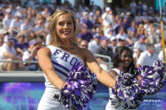 DALLAS, TX - SEPTEMBER 16: TCU Show Girl during the game between the SMU Mustangs and TCU Horned Frogs on September 16, 2017, at Amon G. Carter Stadium in Fort Worth, Texas.  (Photo by George Walker/DFWsportsonline)