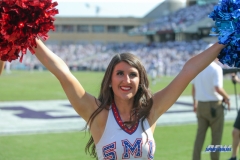 DALLAS, TX - SEPTEMBER 16: SMU Pom Squad member during the game between the SMU Mustangs and TCU Horned Frogs on September 16, 2017, at Amon G. Carter Stadium in Fort Worth, Texas.  (Photo by George Walker/DFWsportsonline)