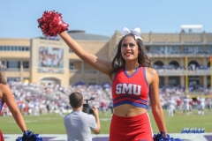 DALLAS, TX - SEPTEMBER 16: SMU cheerleader during the game between the SMU Mustangs and TCU Horned Frogs on September 16, 2017, at Amon G. Carter Stadium in Fort Worth, Texas.  (Photo by George Walker/DFWsportsonline)