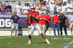 DALLAS, TX - SEPTEMBER 16: Southern Methodist Mustangs quarterback Ben Hicks (8) passes during the game between the SMU Mustangs and TCU Horned Frogs on September 16, 2017, at Amon G. Carter Stadium in Fort Worth, Texas.  (Photo by George Walker/DFWsportsonline)