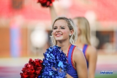 DALLAS, TX - SEPTEMBER 23: SMU Pom Squad member performs during the game between SMU and Arkansas State on September 23, 2017, at Gerald J. Ford Stadium in Dallas, TX. (Photo by George Walker/DFWsportsonline)