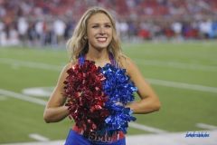 DALLAS, TX - SEPTEMBER 23: SMU Pom Squad member performs during the game between SMU and Arkansas State on September 23, 2017, at Gerald J. Ford Stadium in Dallas, TX. (Photo by George Walker/DFWsportsonline)