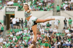 DENTON, TX - SEPTEMBER 23: UNT CHEERLEADER DURING THE GAME BETWEEN THE UNT MEAN GREEN AND UAB BLAZERS ON SEPTEMBER 23, 2017, AT APOGEE STADUIM IN DENTON, TEXAS. (PHOTO BY MARK WOODS/DFWSPORTSONLINE)