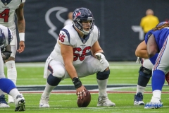 HOUSTON, TX - SEPTEMBER 23: Houston Texans center Nick Martin (66) looks over the defense during the game between the Houston Texans and New York Giants on September 23, 2018, at NRG Stadium in Houston, TX. (Photo by George Walker/DFWsportsonline)
