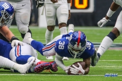 HOUSTON, TX - SEPTEMBER 23: New York Giants cornerback Donte' Deayon (38) dives to recover a fumble during the game between the Houston Texans and New York Giants on September 23, 2018, at NRG Stadium in Houston, TX. (Photo by George Walker/DFWsportsonline)