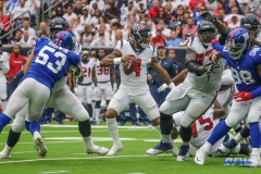 HOUSTON, TX - SEPTEMBER 23: Houston Texans quarterback Deshaun Watson (4) passes during the game between the Houston Texans and New York Giants on September 23, 2018, at NRG Stadium in Houston, TX. (Photo by George Walker/DFWsportsonline)