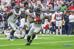 HOUSTON, TX - SEPTEMBER 23: Houston Texans running back Alfred Blue (28) runs during the game between the Houston Texans and New York Giants on September 23, 2018, at NRG Stadium in Houston, TX. (Photo by George Walker/DFWsportsonline)