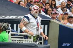 HOUSTON, TX - SEPTEMBER 23: Houston Texans fan during the game between the Houston Texans and New York Giants on September 23, 2018, at NRG Stadium in Houston, TX. (Photo by George Walker/DFWsportsonline)