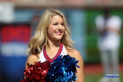 DALLAS, TX - SEPTEMBER 30: SMU Pom Squad member during the game between SMU and UConn on September 30, 2017, at Gerald J. Ford Stadium in Dallas, TX. (Photo by George Walker/DFWsportsonline)