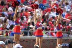 DALLAS, TX - SEPTEMBER 30: SMU cheerleaders during the game between SMU and UConn on September 30, 2017, at Gerald J. Ford Stadium in Dallas, TX. (Photo by George Walker/DFWsportsonline)