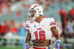 HOUSTON, CA - OCTOBER 07: Southern Methodist Mustangs wide receiver Courtland Sutton (16) during the game between SMU and Houston on October 7, 2017, at TDECU Stadium in Houston, TX. (Photo by George Walker/DFWsportsonline)