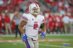 HOUSTON, CA - OCTOBER 07: Southern Methodist Mustangs linebacker Noah Spears (2) during the game between SMU and Houston on October 7, 2017, at TDECU Stadium in Houston, TX. (Photo by George Walker/DFWsportsonline)