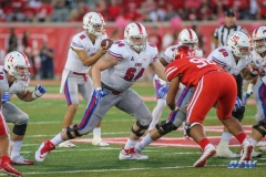 HOUSTON, CA - OCTOBER 07: Southern Methodist Mustangs offensive lineman Bryce Wilds (64) during the game between SMU and Houston on October 7, 2017, at TDECU Stadium in Houston, TX. (Photo by George Walker/DFWsportsonline)