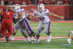 HOUSTON, CA - OCTOBER 07: Southern Methodist Mustangs offensive lineman Chad Pursley (57) during the game between SMU and Houston on October 7, 2017, at TDECU Stadium in Houston, TX. (Photo by George Walker/DFWsportsonline)