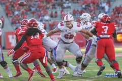 HOUSTON, CA - OCTOBER 07: Southern Methodist Mustangs offensive lineman Nick Natour (68) protects the quarterback during the game between SMU and Houston on October 7, 2017, at TDECU Stadium in Houston, TX. (Photo by George Walker/Icon Sportswire)