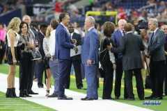 HOUSTON, TX - OCTOBER 7: Stephen Jones talks with Chris Collinsworth before the game between the Houston Texans and Dallas Cowboys on October 7, 2018, at NRG Stadium in Houston, TX. (Photo by George Walker/DFWsportsonline)