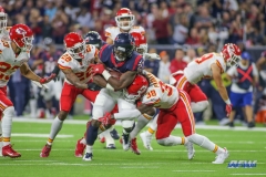 HOUSTON, TX - OCTOBER 08: Houston Texans running back D'Onta Foreman (27) during the game between the Houston Texans and Kansas City Chiefs on October 8, 2017, at NRG Stadium in Houston, TX. (Photo by George Walker/DFWsportsonline)